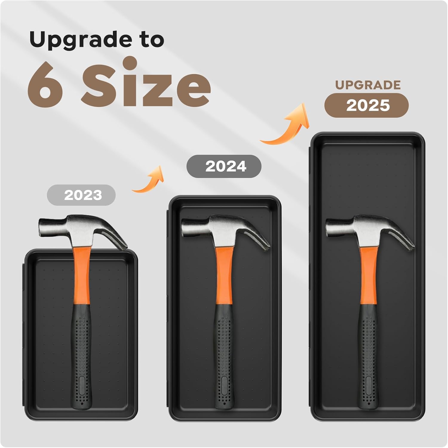 A-LuGei 【Fits 100+ Tools】 【100-Piece 6-Size】 Tool Organizer Tray Set - Black Plastic Drawer Dividers for Garage Cabinets, Rolling Tool Chests, Workbenches & Office Storage