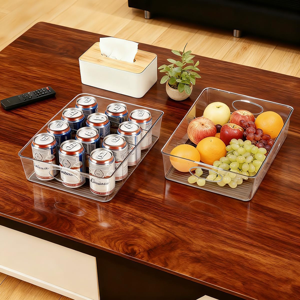 2 Pack Lid Organizer for Kitchen Cabinet Food Storage Container Lids, Clear Plastic Adjustable Dividers, Lid Organizers Inside Cabinet for Kitchen Organizers and Storage