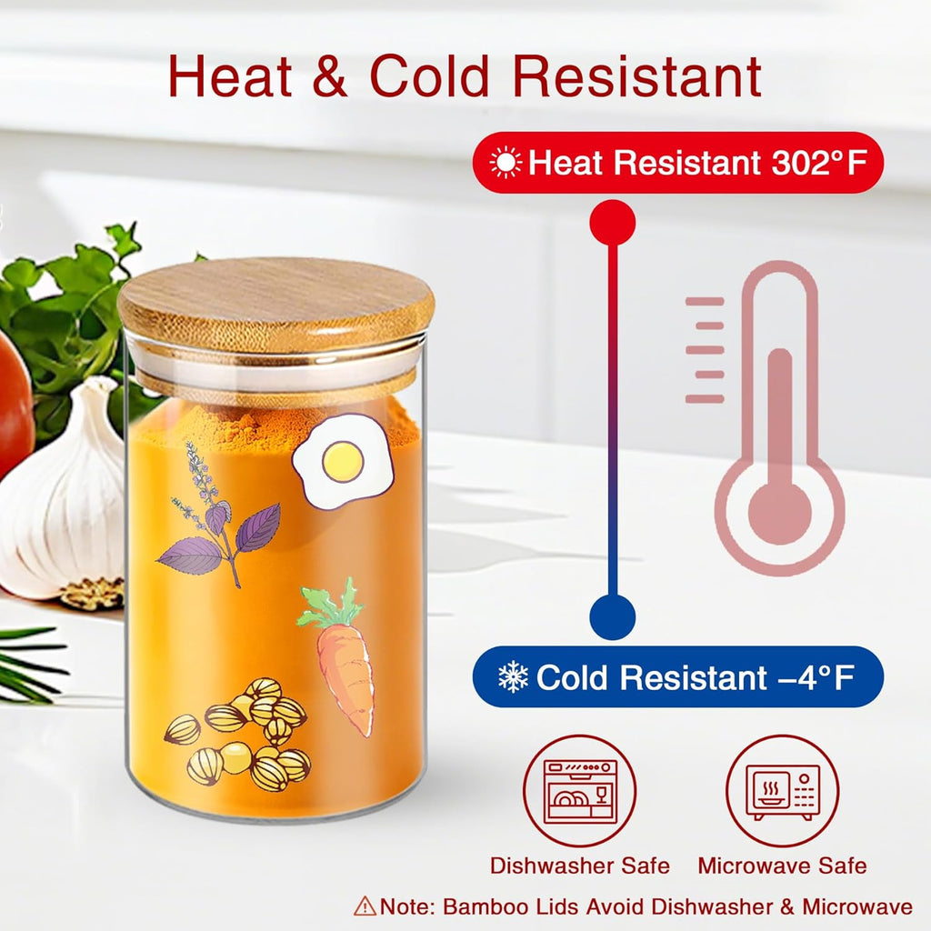 Spice Jars with Labels, 35 Pcs 4 oz Glass Spice Jars with Bamboo Lids, Minimalist Stackable Airtight Spice Containers with 426 labels for Home Kitchen, Pantry, Spice Cabinet, Drawer, Rack