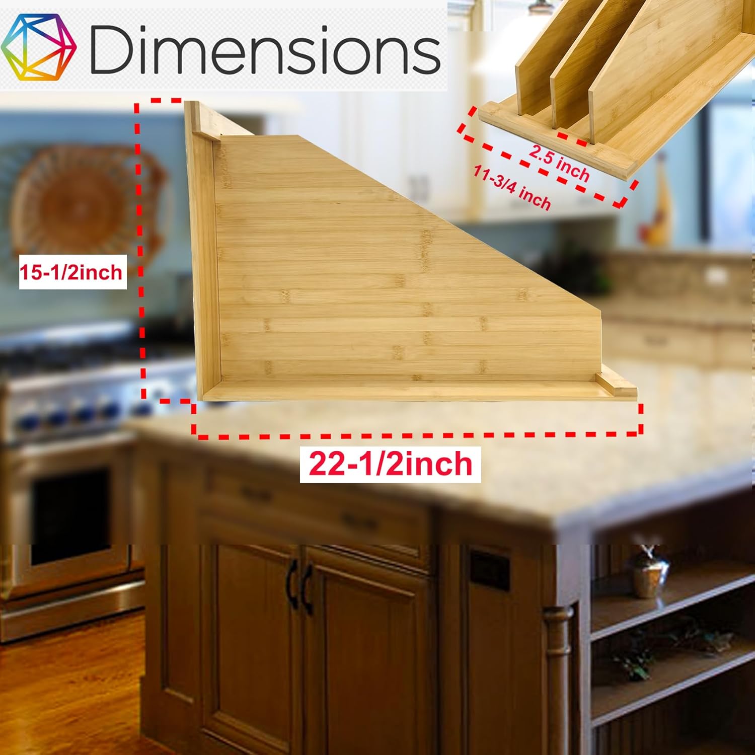 Wooden Cabinet Tray Dividers 4 Tier, 15.5" H x12" W x22.5" D, Cabinet Tray Dividers, For Cookie Sheets, Baking trays, Racks Lids, Pans, Flat Items, Perfect for Organizing Cabinets, 5 Years Warranty