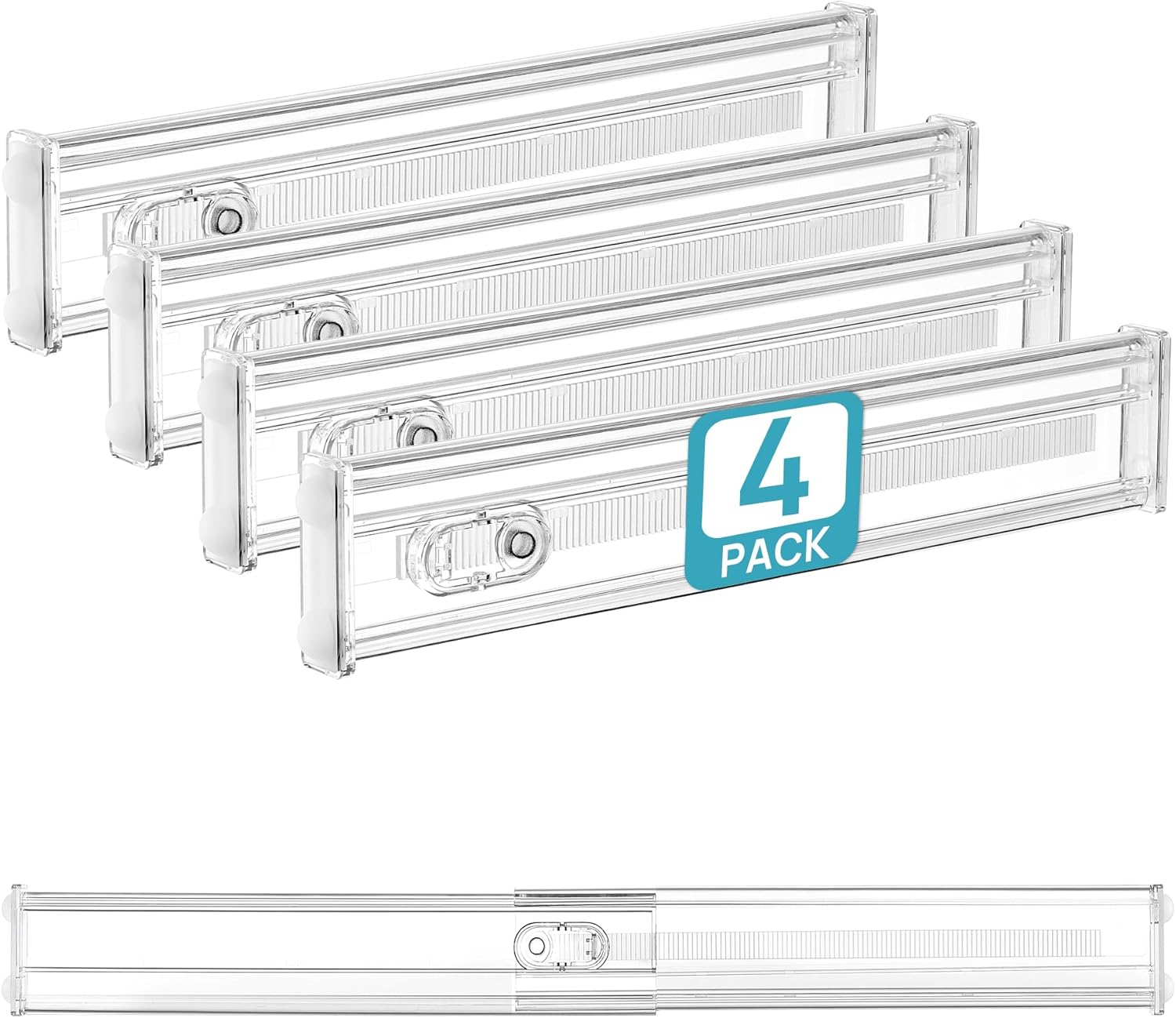 Vtopmart 10 Pack 6" Tall Upgrade Drawer Dividers for Big and Deep Drawer, 12.8"-22.3" Adjustable Expandable Dresser Drawer Organizer, Clear Plastic Separators for Dresser, Baby Supplies, Kitchenware